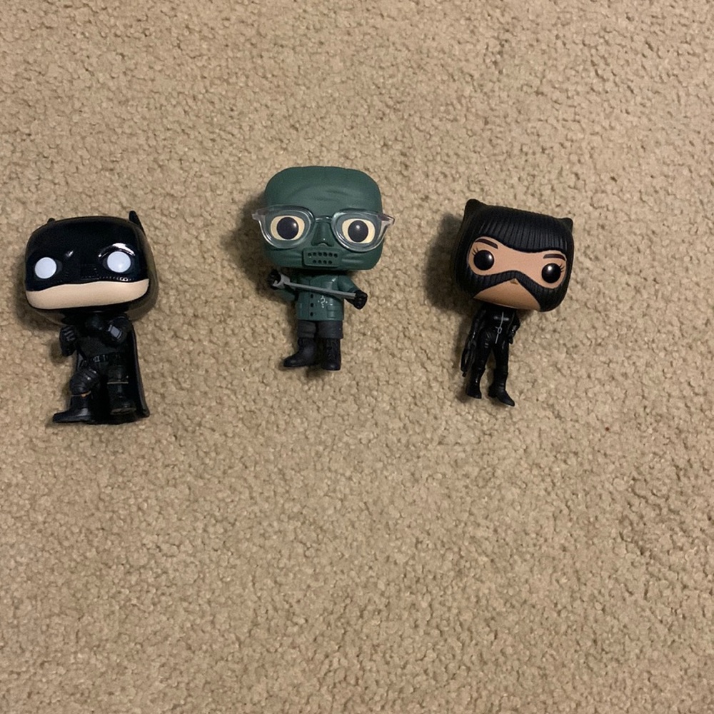 Funko Pop Batman character lot- The Riddler, Cat woman, Batman no boxes but new.